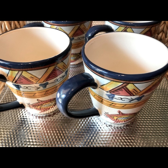 4 TUSCAN STYLE HAND PAINTED MUGS ! - Picture 7 of 8